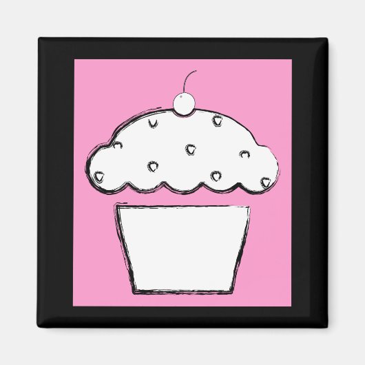 さくらんぼグランジのカップケーキ マグネット (正面)