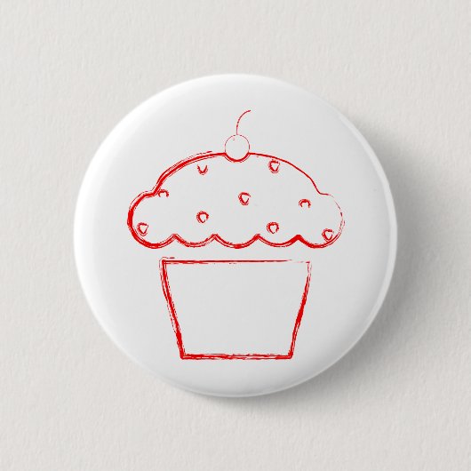 さくらんぼグランジのカップケーキ 缶バッジ (正面)