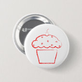 さくらんぼグランジのカップケーキ 缶バッジ (正面&裏面)