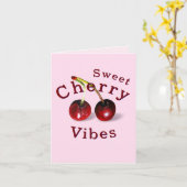 さくらんぼグリーティングカード カード (黄色い花)