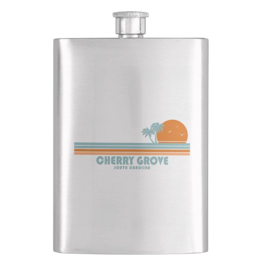 さくらんぼグローブビーチサウスカロニアサンパームツリーズ フラスク (正面)