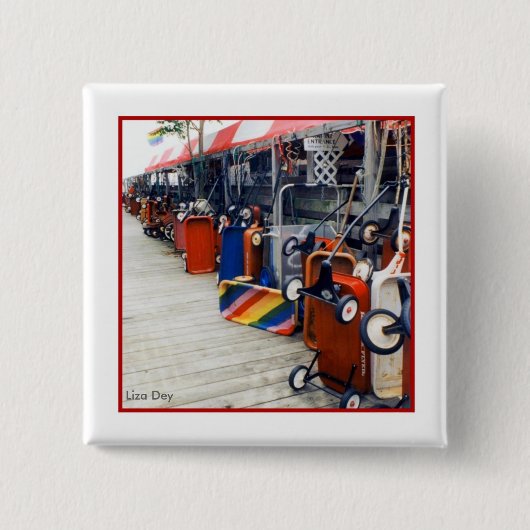 さくらんぼグローブプライドワゴンスクエアボタン 缶バッジ (正面)