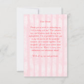 さくらんぼケーキピンクコケットボウバースデーパーティー サンキューカード (裏面)