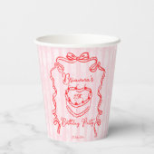 さくらんぼケーキピンクコケットボウバースデーパーティー 紙コップ (裏面)