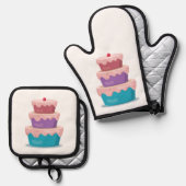 さくらんぼケーキ 鍋つかみ&鍋敷きセット (正面/裏面)