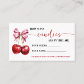 さくらんぼコケットキャンディースシャワーゲームカードの数 プレイスカード (正面)