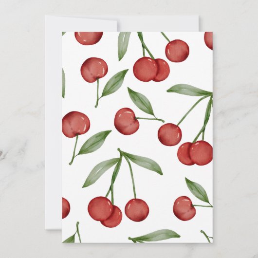 さくらんぼコケットボウズ誕生日招待状 招待状 (裏面)