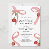 さくらんぼコケット弓ベビーシャワー招待状 招待状 (正面)