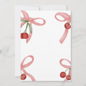 さくらんぼコケット弓ベビーシャワー招待状 招待状 (裏面)