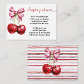 さくらんぼコケット表示なしラッピングベビーシャワー エンクロージャーカード (正面/裏面)