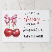 さくらんぼコケット赤ちゃんシャワー涙遠くにランチョンマット ペーパーパッド (正面)