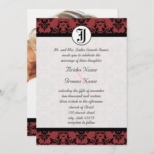 さくらんぼコブラーダマスク写真結婚式の誘い 招待状 (正面/裏面)