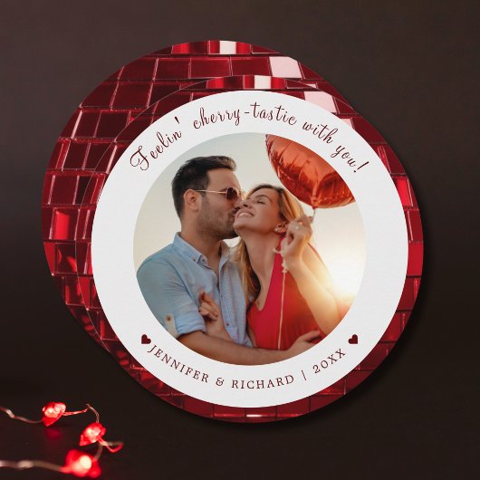 さくらんぼコードパーソナライズされた化バレンタインデーの写真 シーズンカード