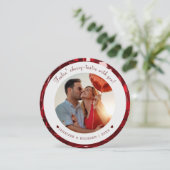 さくらんぼコードパーソナライズされた化バレンタインデーの写真 シーズンカード (スタンド正面)