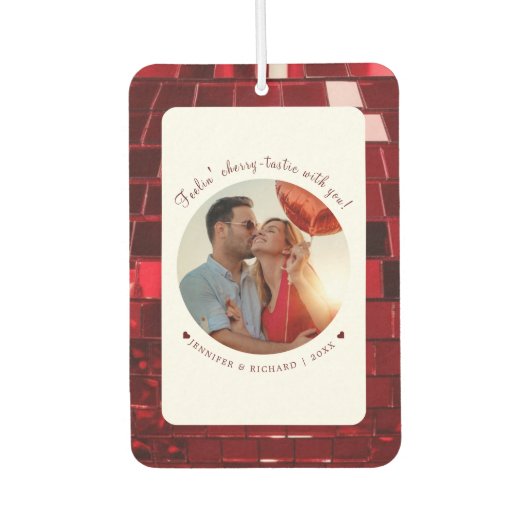 さくらんぼコードパーソナライズされた化バレンタインデー カーエアーフレッシュナー (正面)