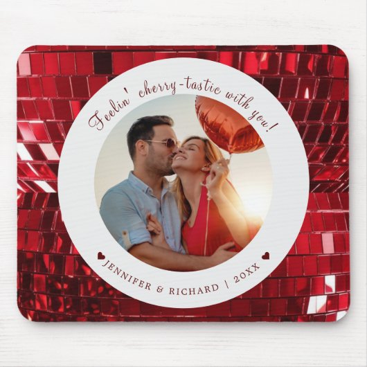 さくらんぼコードパーソナライズされた化バレンタインデー マウスパッド (正面)