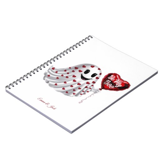 さくらんぼコード化バレンタインデーのカスタマイズ可能なノートブック ノートブック (左側)