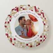 さくらんぼコード化バレンタインデー丸カスタム枕 ラウンドクッション (正面)