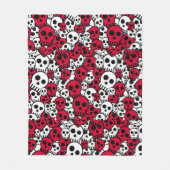 さくらんぼゴシックスカルパターンプリント フリースブランケット (正面)