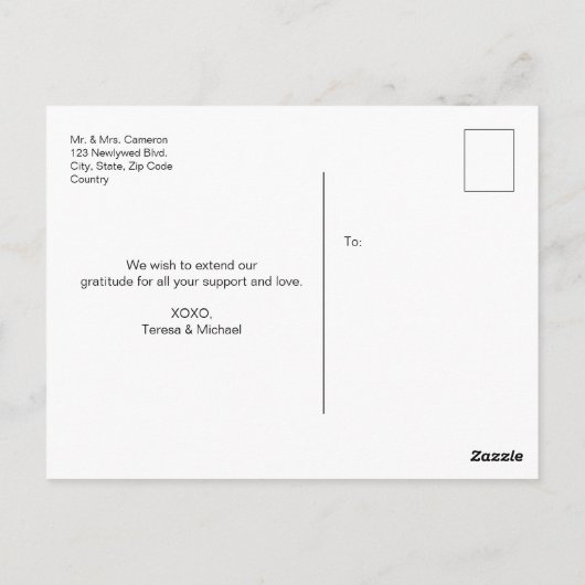 さくらんぼシンプルブロッサムサンキュー結婚ズ ポストカード (裏面)