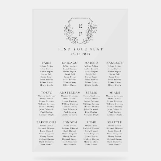 さくらんぼシンプル手描き花見表 アクリルサイン (正面)