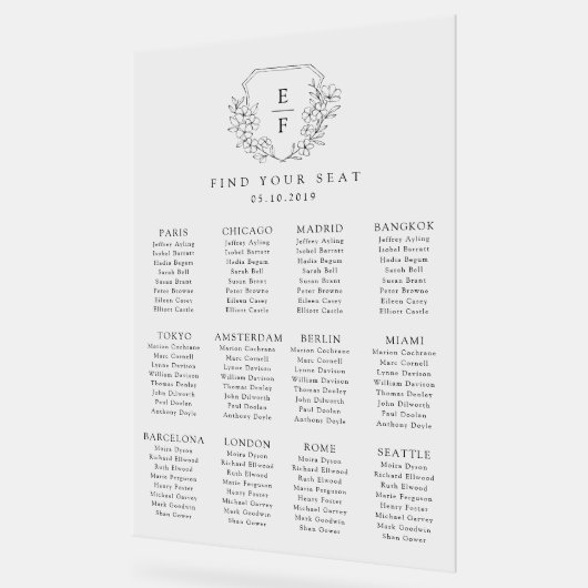 さくらんぼシンプル手描き花見表 アクリルサイン (傾斜)