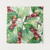 さくらんぼシームレスパターン タペストリー (正面(横))