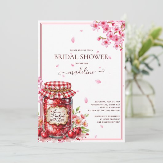 さくらんぼジャムさくらんぼフラムスブライダルシャワー 招待状 (スタンド正面)