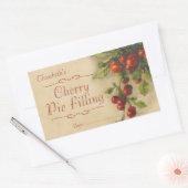 さくらんぼジャムまたは缶詰 長方形シール (封筒)