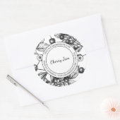 さくらんぼジャムスケッチラモダンベル ラウンドシール (封筒)