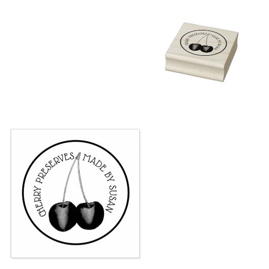 さくらんぼジャムゼリーが缶詰サワーさくらんぼを保存 ラバースタンプ (押印)