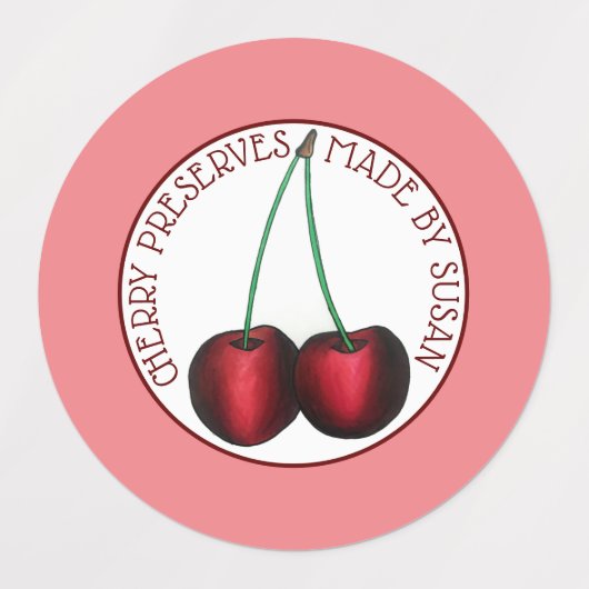さくらんぼジャムゼリーが缶詰サワーさくらんぼを保存 ラベル (デザイン1)