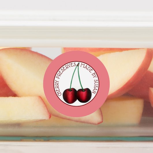 さくらんぼジャムゼリーが缶詰サワーさくらんぼを保存 ラベル (貼付)