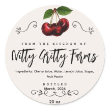 さくらんぼジャムゼリー保存型カスタム缶詰ラベル