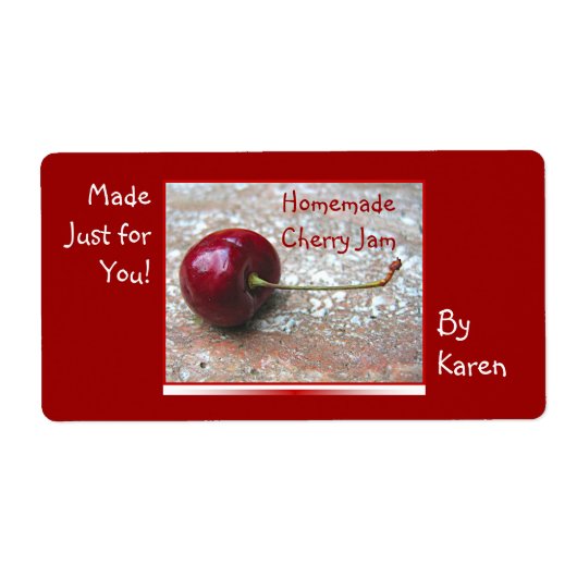 さくらんぼジャムラベル ラベル (正面)