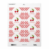 さくらんぼジャムラベル ラベル (フルシート)
