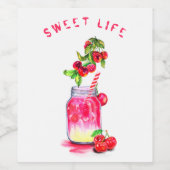 さくらんぼジュースカッコいいドリンク果実パーティーワインラベル ワインラベル (シングルラベル)