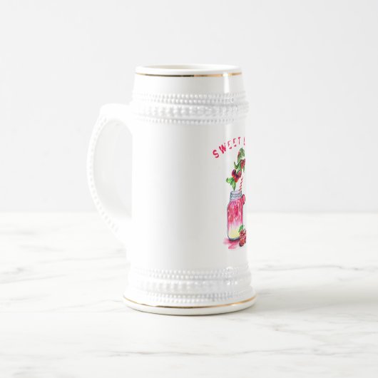 さくらんぼジュースクールドリンク夏パーティービアスタイン ビールジョッキ (正面左)