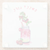 さくらんぼジュース飲料ガラスコースター又はカスタム文字 ガラスコースター (裏面)