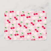 さくらんぼスイートピンクコケットベビーカード用のボウブック エンクロージャーカード (裏面)