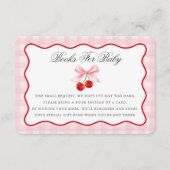 さくらんぼスイートピンクコケットベビーカード用のボウブック エンクロージャーカード (正面)