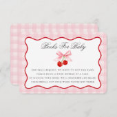 さくらんぼスイートピンクコケットベビーカード用のボウブック エンクロージャーカード (正面/裏面)