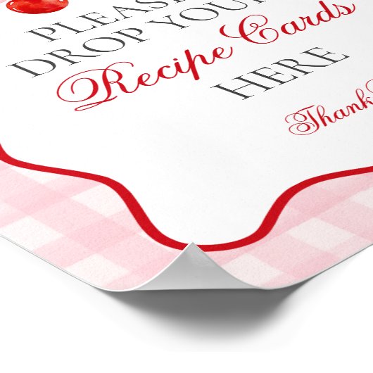 さくらんぼスイートピンクコケットボウ共有レシピ標識 ポスター (角)