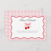 さくらんぼスイートピンクコケットボウ詳細挿入カード エンクロージャーカード (正面/裏面)