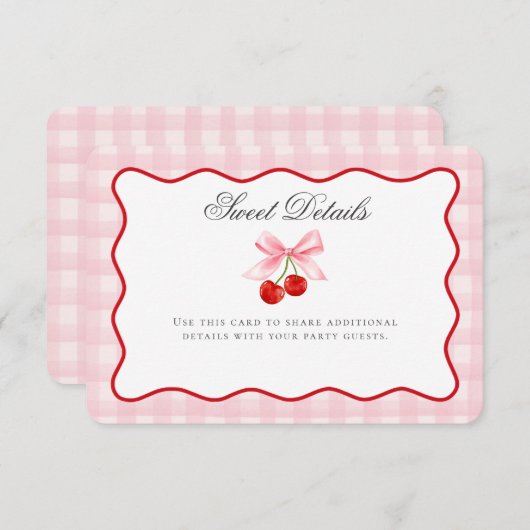 さくらんぼスイートピンクコケットボウ詳細挿入カード エンクロージャーカード (正面/裏面)