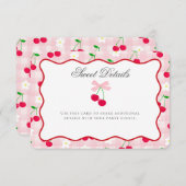 さくらんぼスイートピンクコケットボウ詳細挿入カード エンクロージャーカード (正面/裏面)