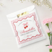 さくらんぼスイートピンクコケットボウ誕生日デザート フェイバーバッグ (封をした状態)