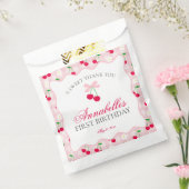 さくらんぼスイートピンクコケットボウ誕生日デザート フェイバーバッグ (封をした状態)