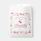 さくらんぼスイートピンクコケットボウ誕生日デザート フェイバーバッグ (正面)
