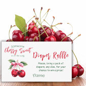 さくらんぼスイートピンクボウガール赤ちゃんシャワーゲームオムツ エンクロージャーカード